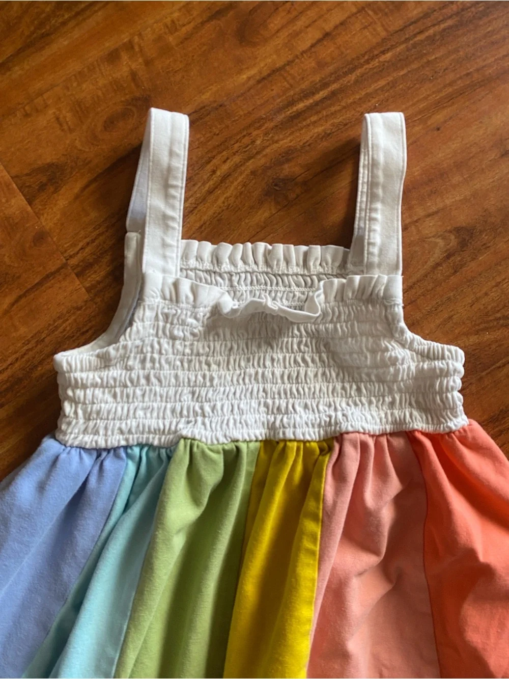 Hanna Andersson Girls Sleeveless Smock Rainbow Sundress Size 5 Girly Cottagecore